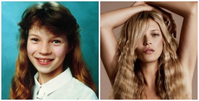 Kate Moss young and today